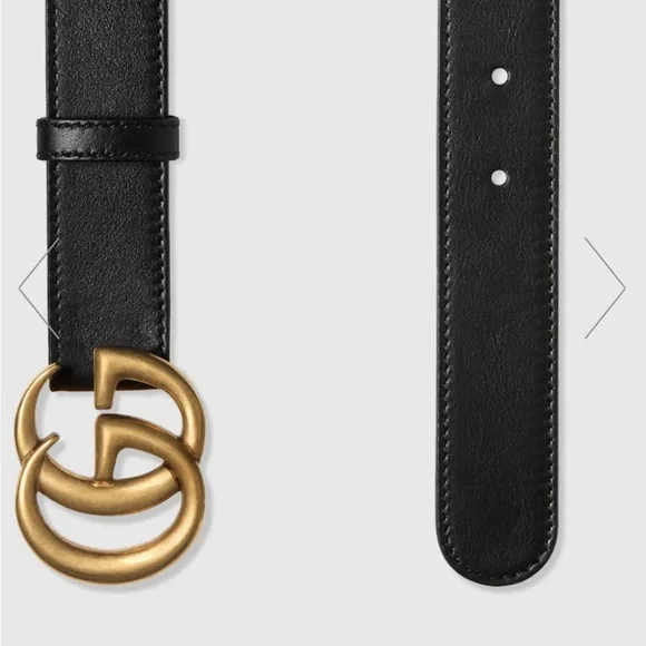 Gucci Black Belt with Gold Buckle - Picture 2 of 9
